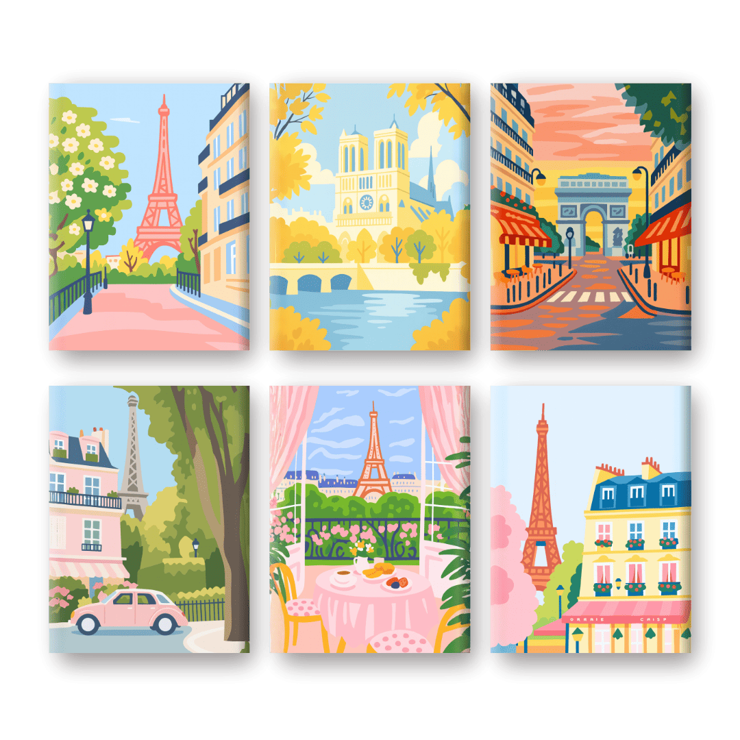 6 Mini Paintings | Parijs Set