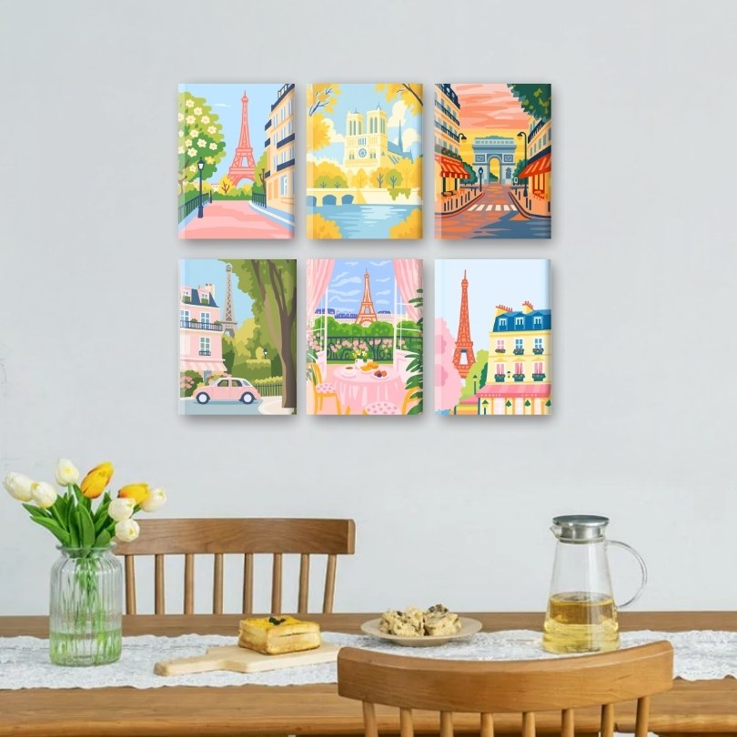 6 Mini Paintings | Parijs Set