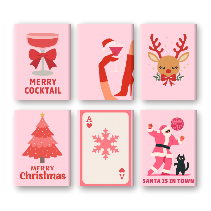 6 Mini Paintings | Pink Vibes Kerstset