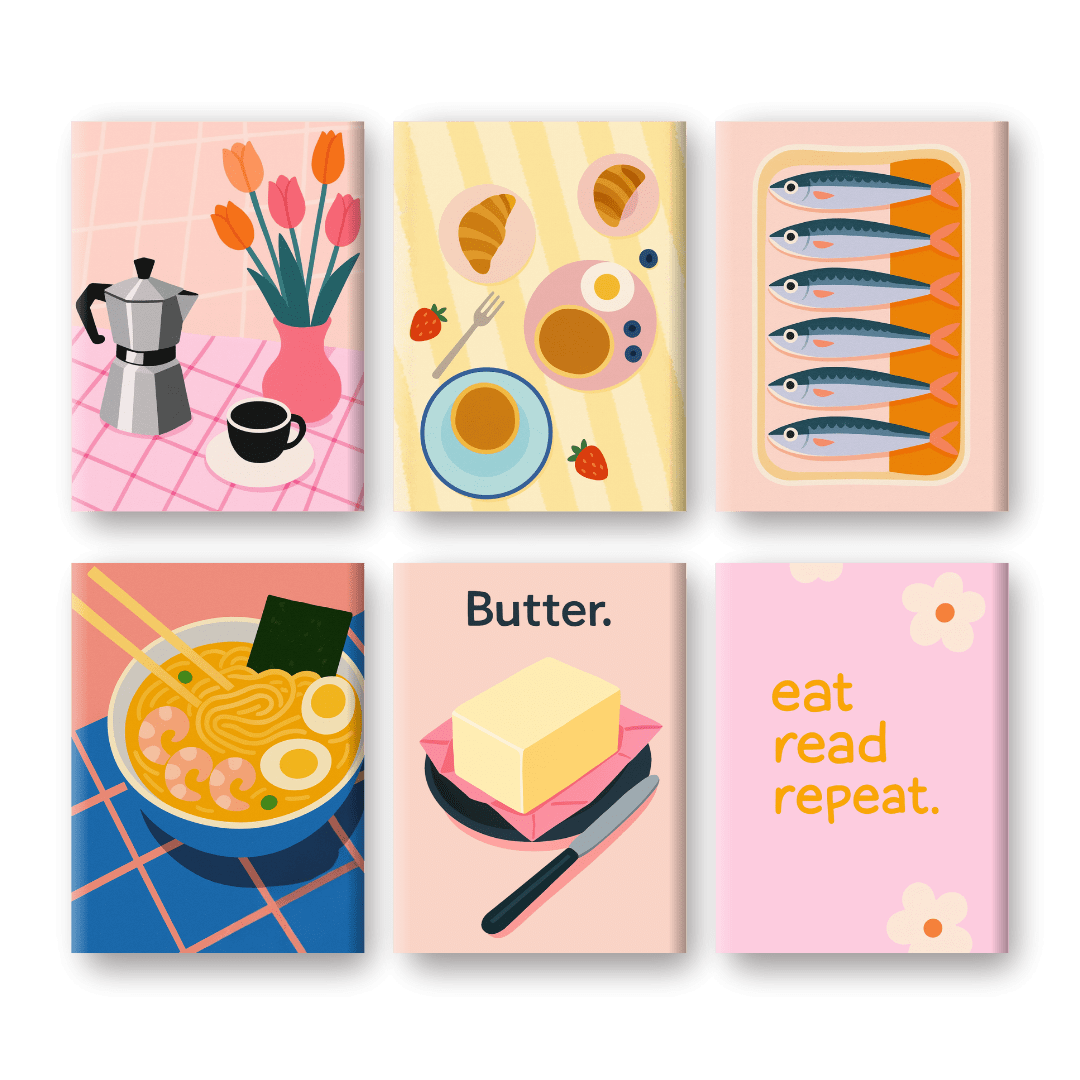 6 Mini Paintings | Retro Brunch Set