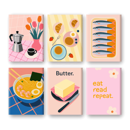 6 Mini Paintings | Retro Brunch Set