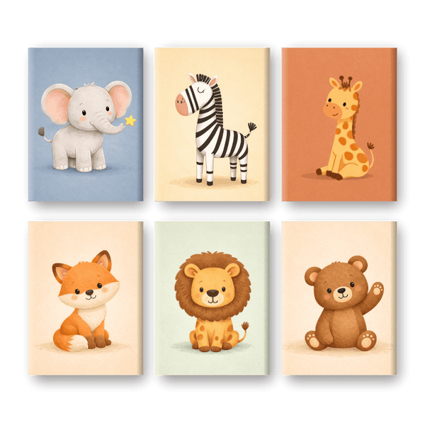 6 Mini Paintings | Safari Vrienden Set