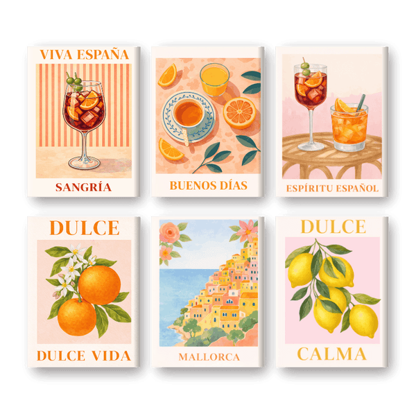 6 Mini Paintings | Spaanse Dulce Vida Set- Schilderen op nummers
