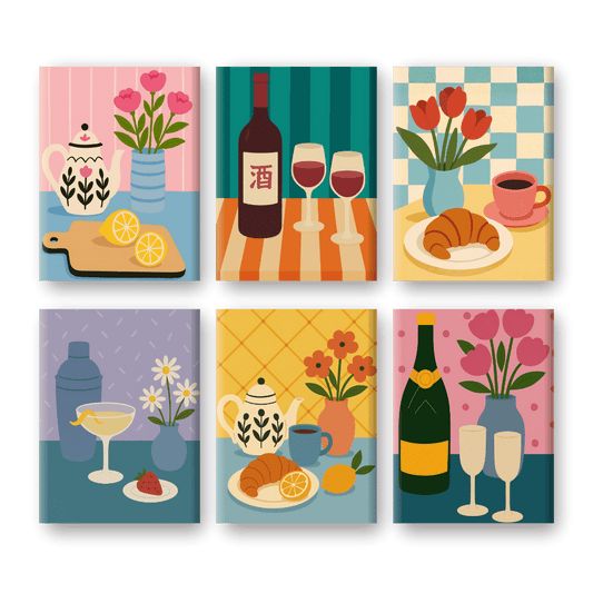 6 Mini Paintings | Vintage Keuken Set