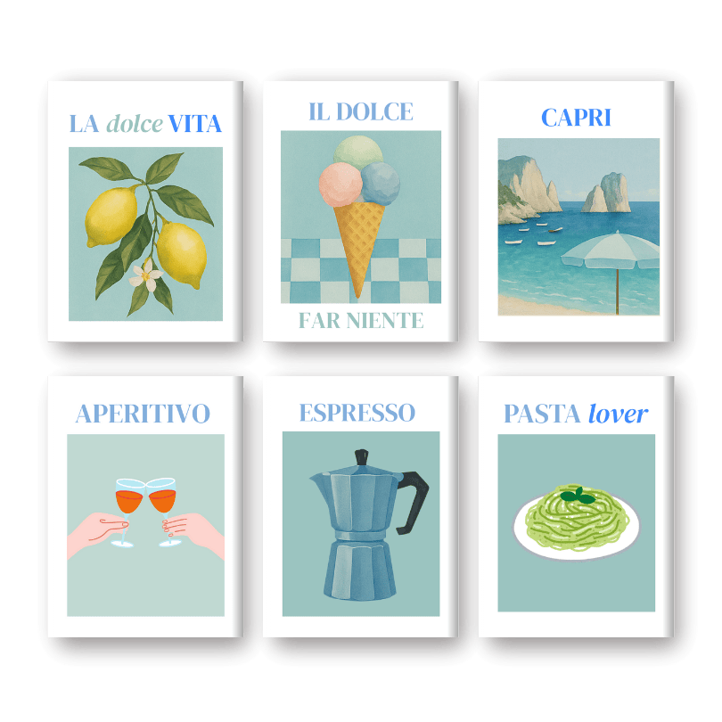 6 Mini Paintings | De smaak van Italië set