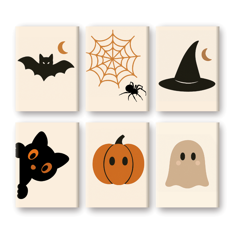6 Mini Paintings | Halloween set