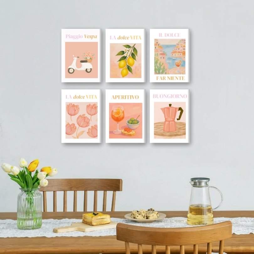 6 Mini Paintings | Italiaanse sfeer set Mockup