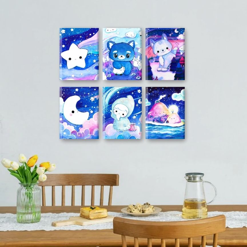 6 Mini Paintings | Sweet Dreams set - By Tiny Tami mockup
