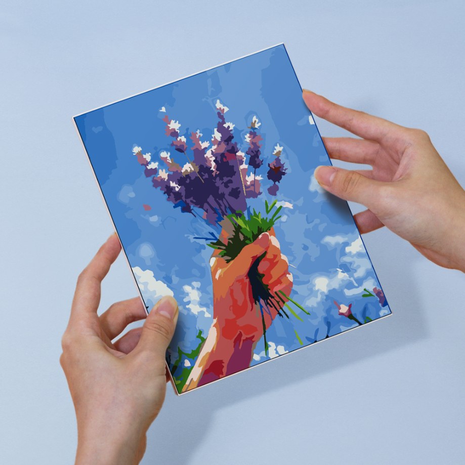 6 Mini Paintings | Boeketten in de lucht set