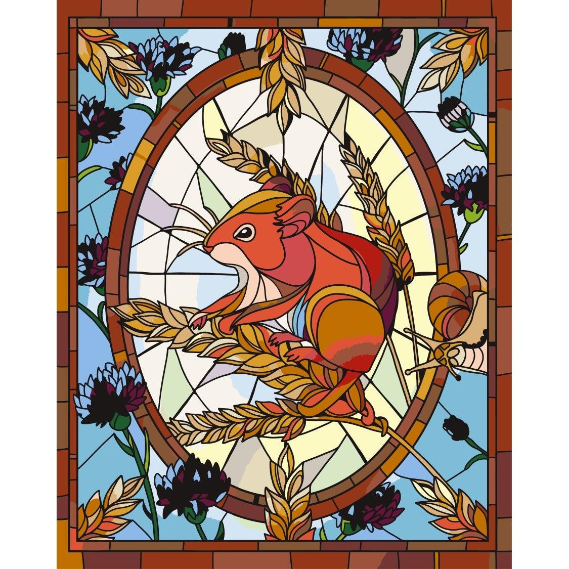 Schilder Op Nummers - Glasschilderij Hazelmuis - by Anneke Schipper