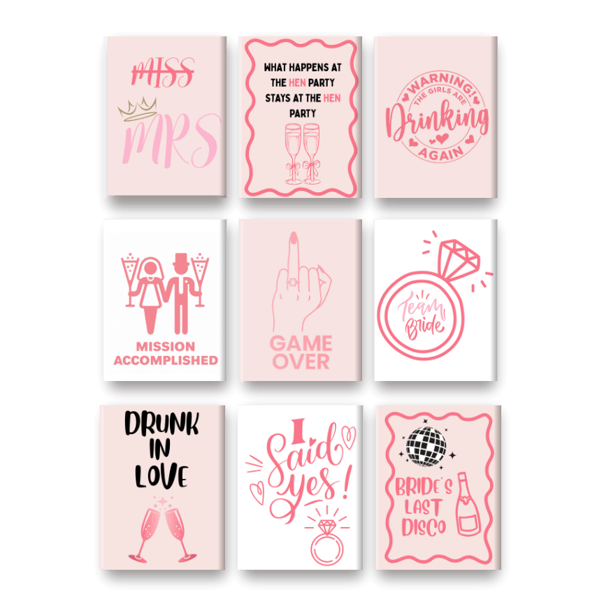 9 Mini Paintings | Bachelorette set