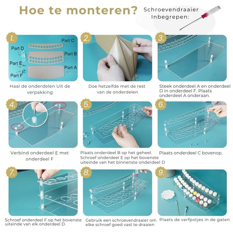 Verf & Penselenhouder voor Schilderen op Nummer
