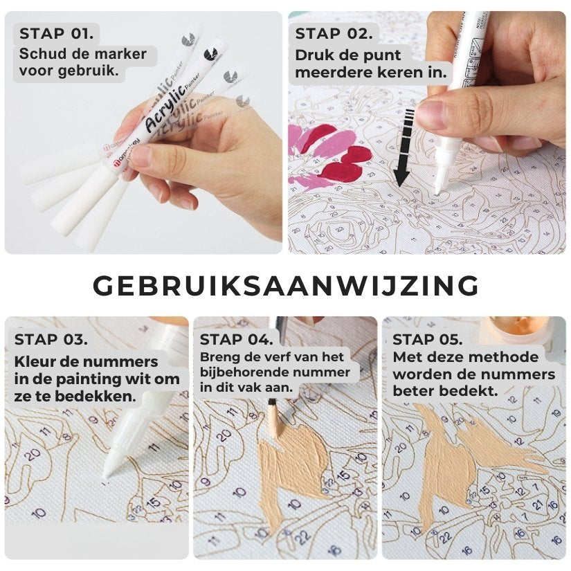 Nummer Dekker - Acrylmarker voor Schilderen op Nummer