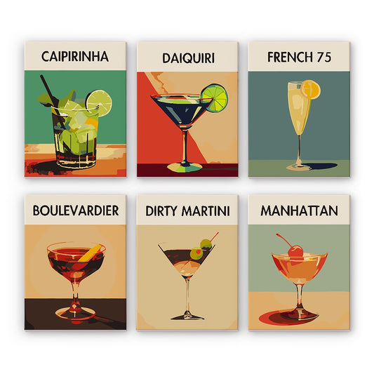 6 Mini Paintings |  Premium Cocktail Set