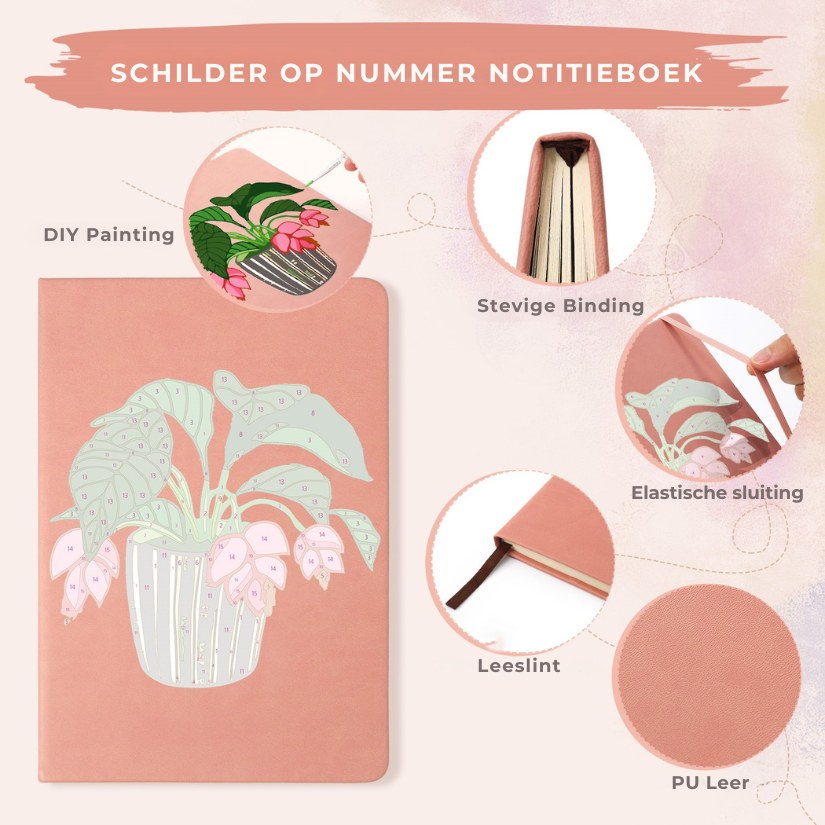Schilder op Nummer Notitieboek - Kamerplant | 2 Kleuren
