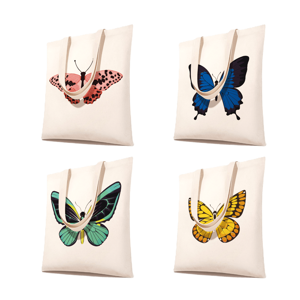 Schilderen op Nummer Totebag - Vlinders
