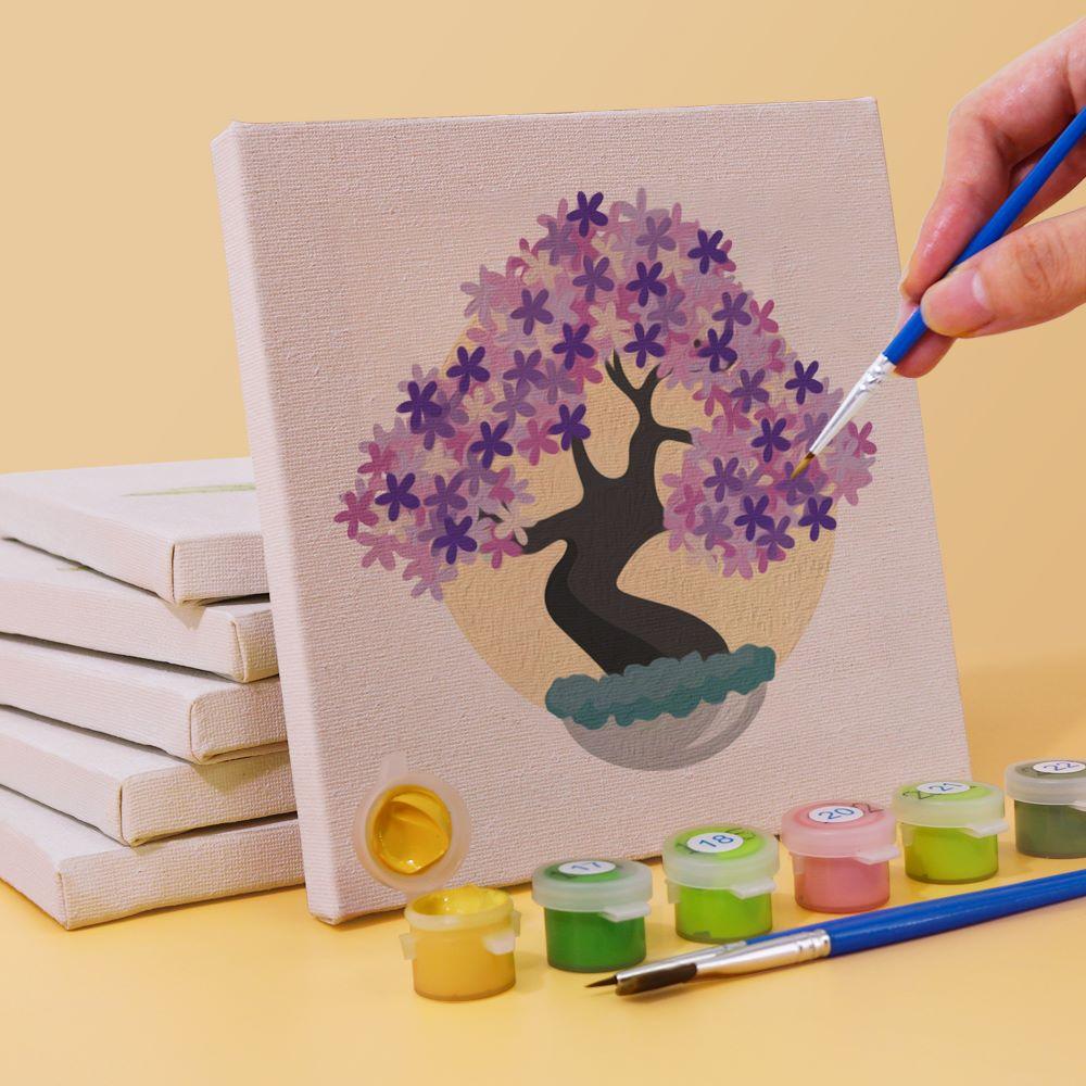6 Mini Paintings | Kleurrijke bomen set