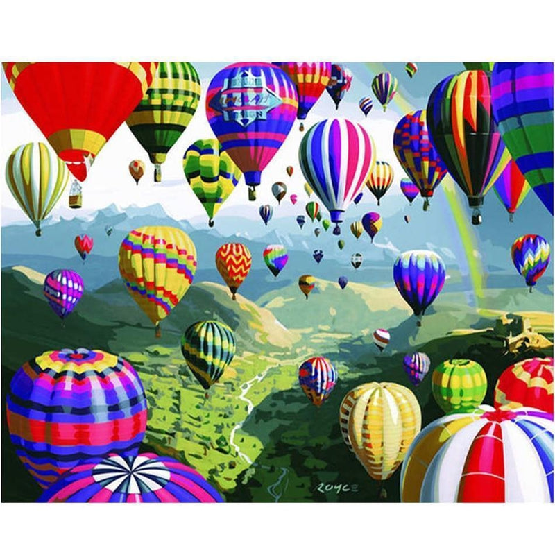 Luchtballonnen | Schilderen Op Nummer Schilderen op nummer eigen foto, Schilderen op nummer volwassenen, paint by numbers, verven op nummer, paard, kinderen