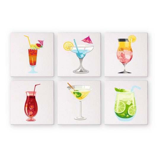 Schilder Op Nummers - 6 Mini Paintings | Cocktail set