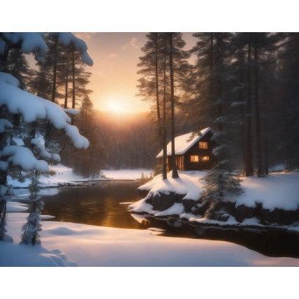 Schilder Op Nummers - Zonsopgang in de winter