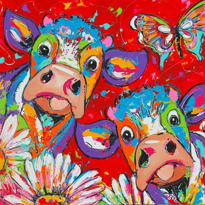 Koe En Het Melkmeisje | Schilderen Op Nummer | 60x80cm | Op Frame Gespannen Vrolijk Schilderij Corrie Leushuis Koe En Het Melkmeisje | Schilderen Op Nummer | 60x80cm | Op Frame Gespannen Vrolijk Schilderij Corrie Leushuis