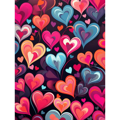 Schilder Op Nummers - Kleurrijke harten