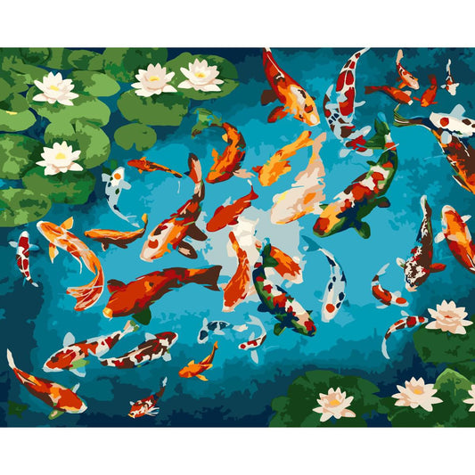 Schilder Op Nummers - Kleurrijke Koi Vissen - by Guido Borelli
