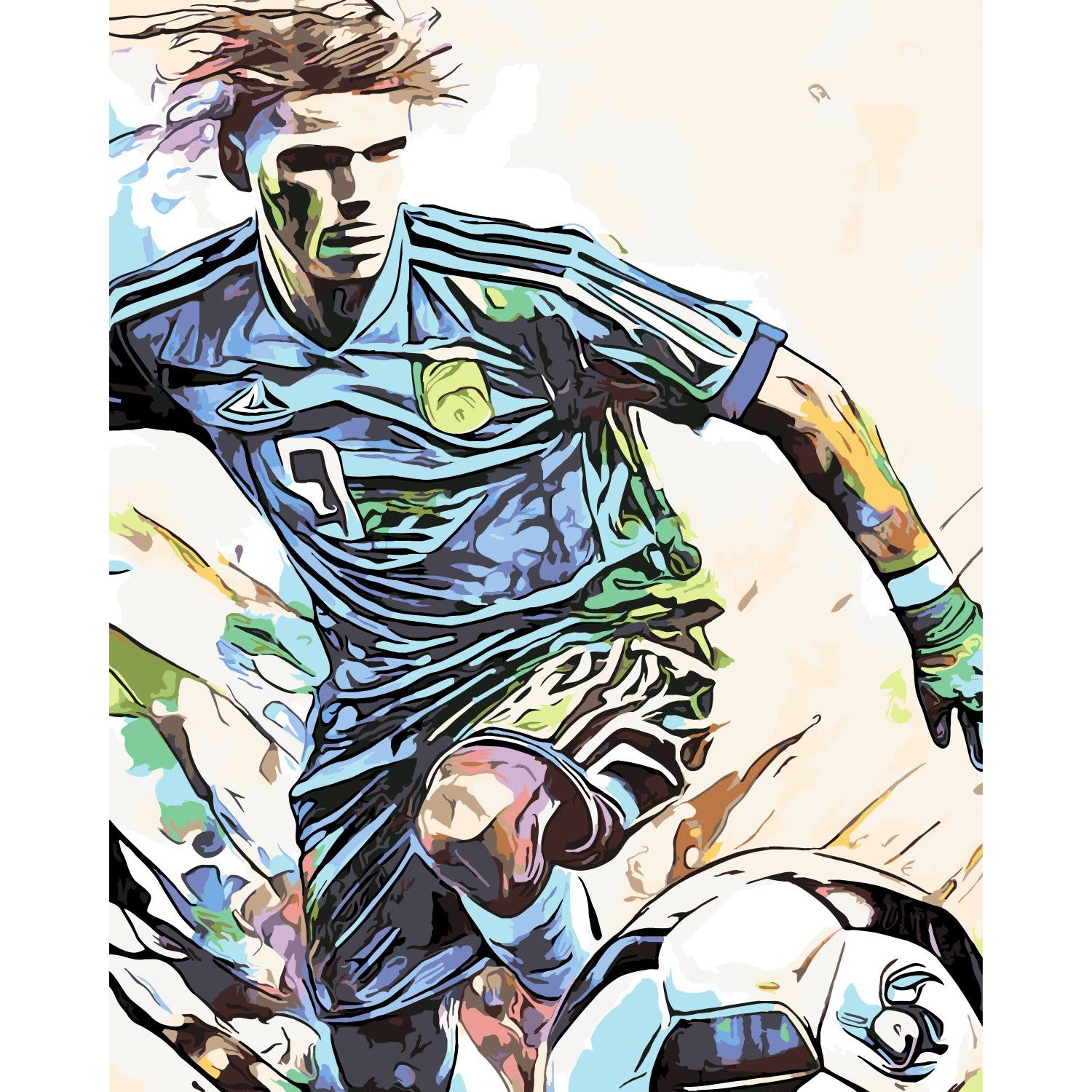 Schilder Op Nummers - Voetbal speler - by Zamart