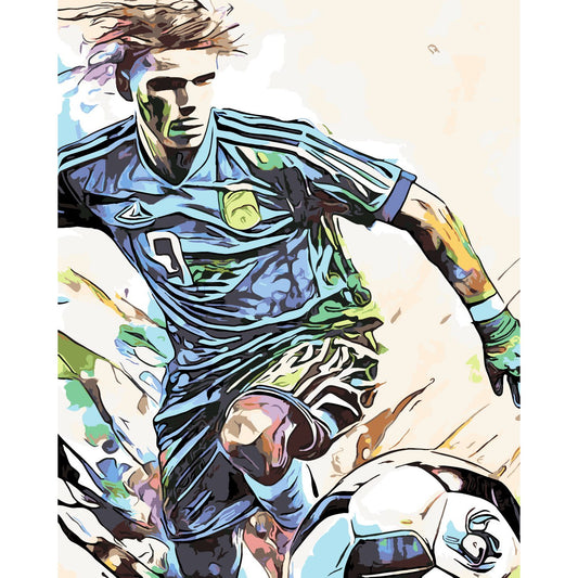 Schilder Op Nummers - Voetbal speler - by Zamart