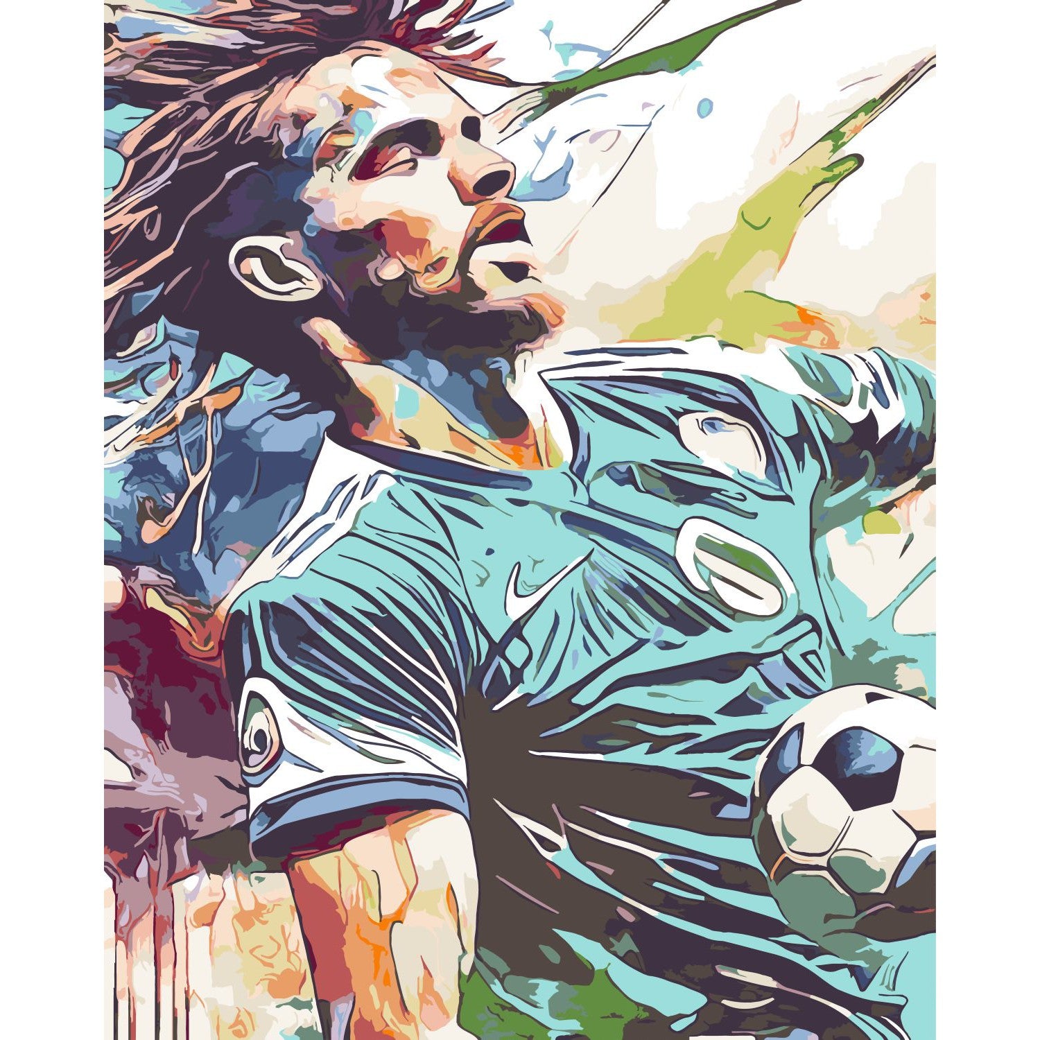 Schilder Op Nummers - Voetbal speler 2 - by Zamart