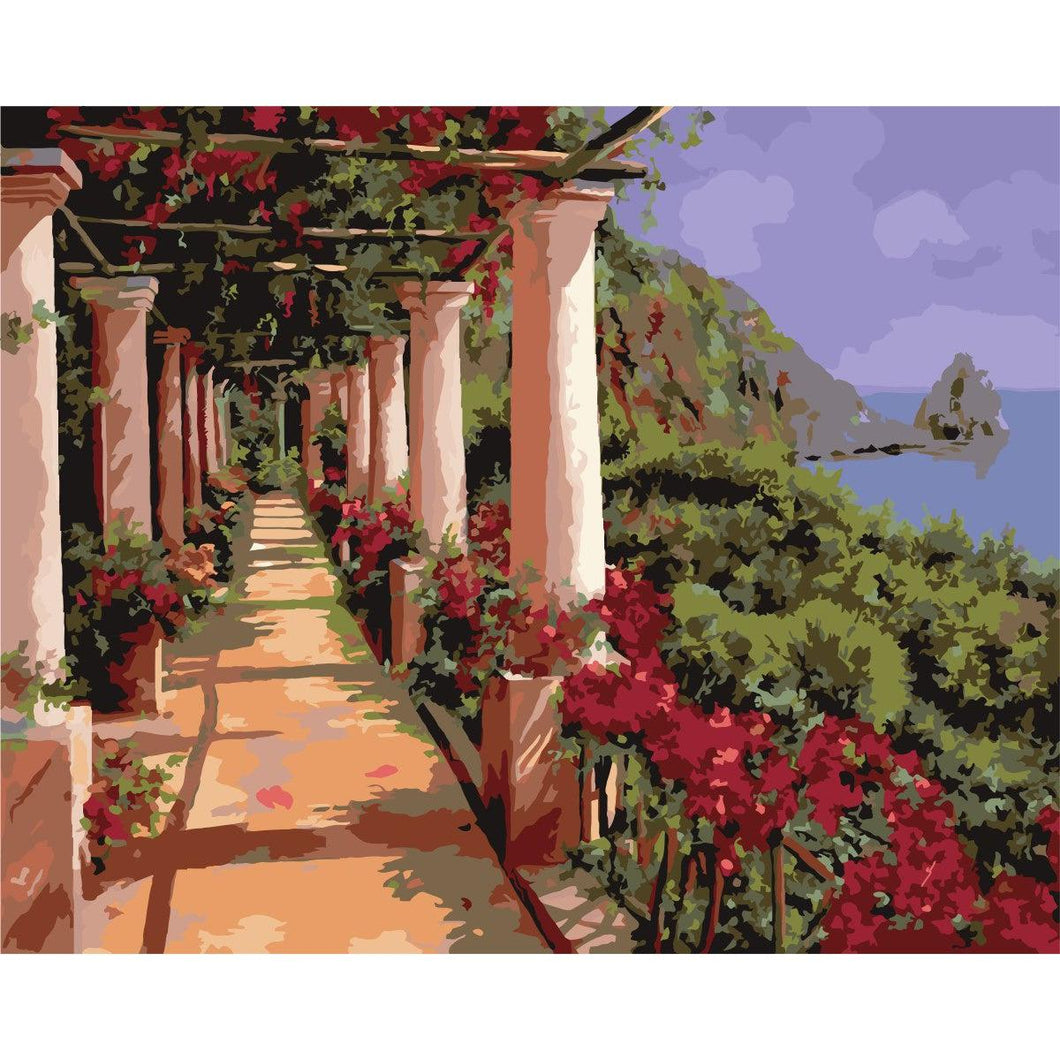 De kolommen en de bougainvillea   by Guido Borelli