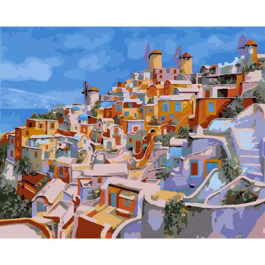 Schilder Op Nummers - Alle kleuren van Santorini - by Guido Borelli