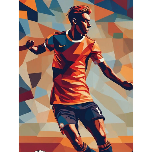 Schilder Op Nummers - Abstracte Voetballer