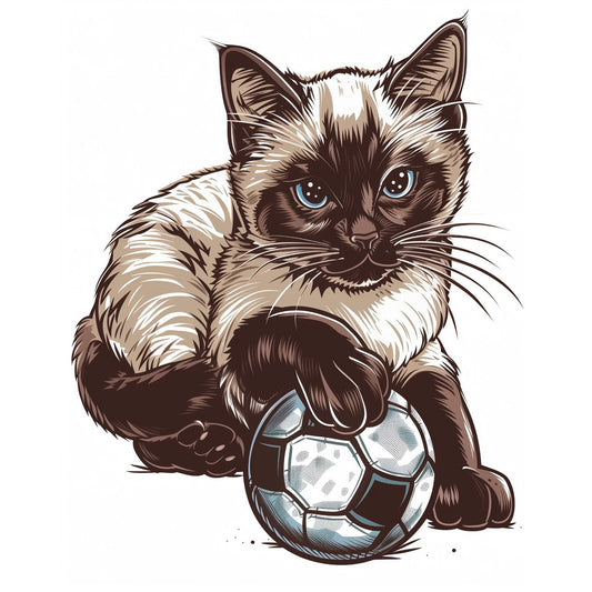 Schilder Op Nummers - Kat met Voetbal