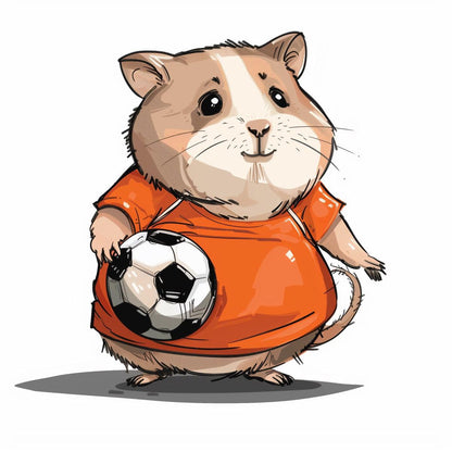 Schilder Op Nummers - Hamster met Voetbal