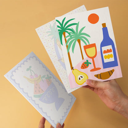 6 Houten Plaat Mini Paintings – Tropische Vakantie Set