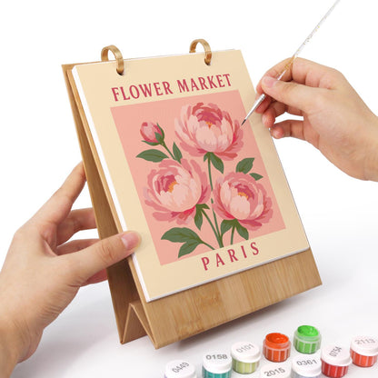 2027 Schilderen op Nummer Bureaukalender – Bloemenmarkt Editie