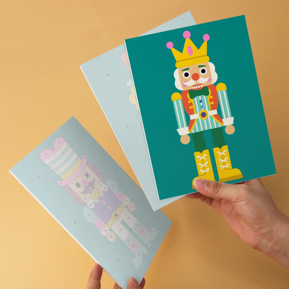 6 Houten Plaat Mini Paintings – Notenkraker Set