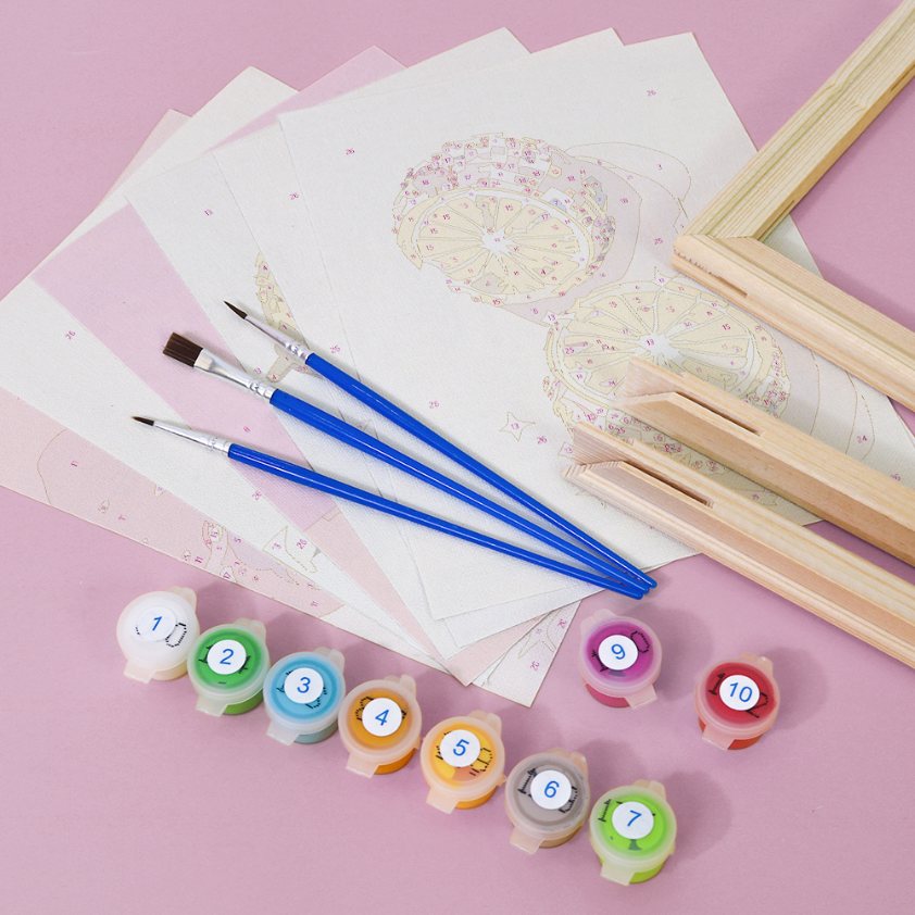 6 Mini Paintings | Disco fruit set