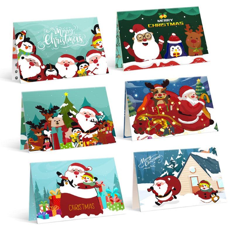Schilder Op Nummers - Schilder op Nummer Kerstkaarten | 6 Stuks