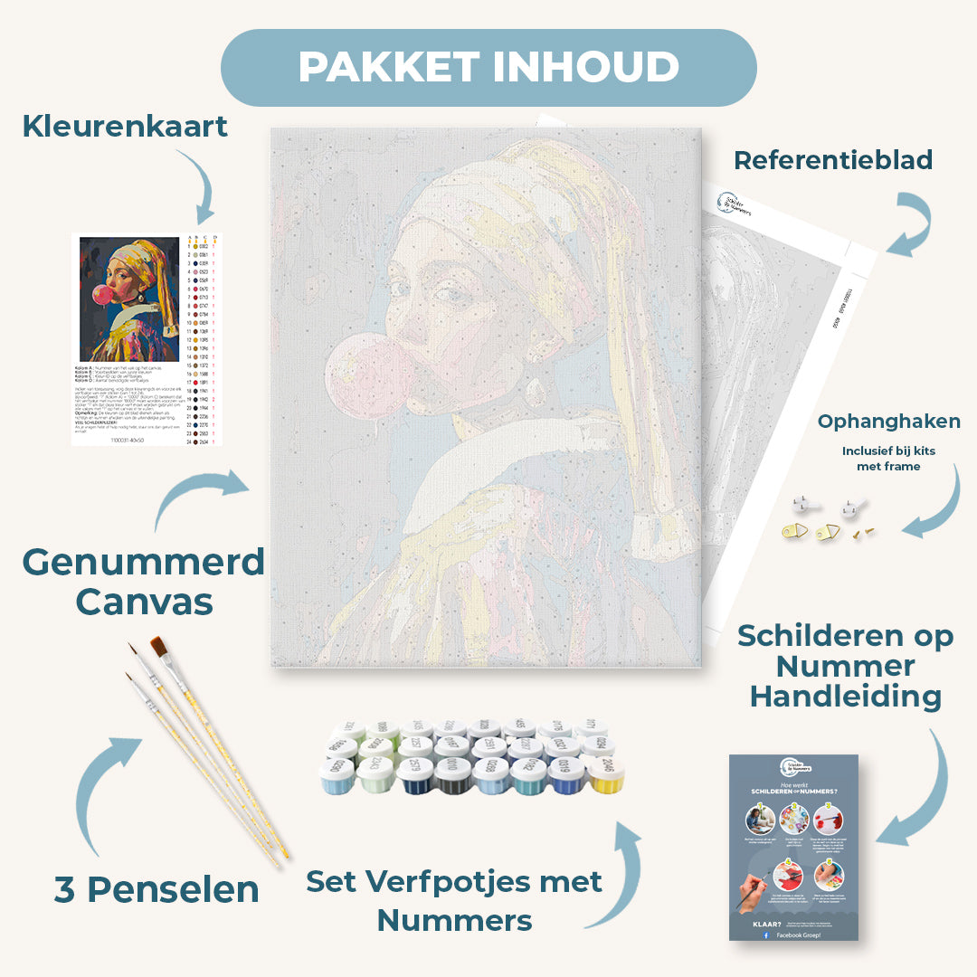 Meisje met de parel kauwgom