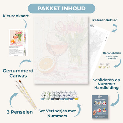 Sinaasappel wijn en tulpen