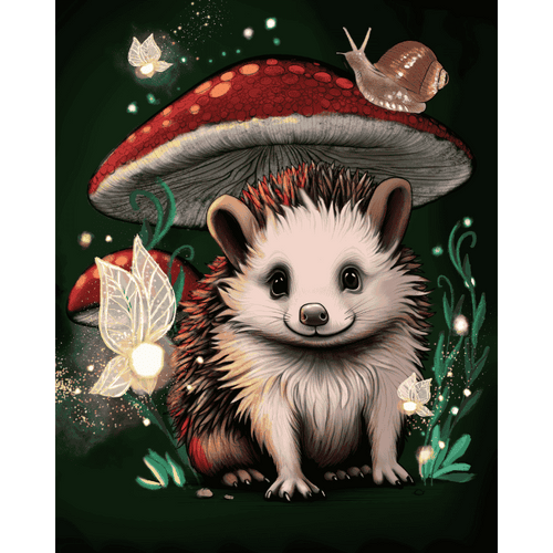 Egel met paddenstoelen - By Tiny Tami