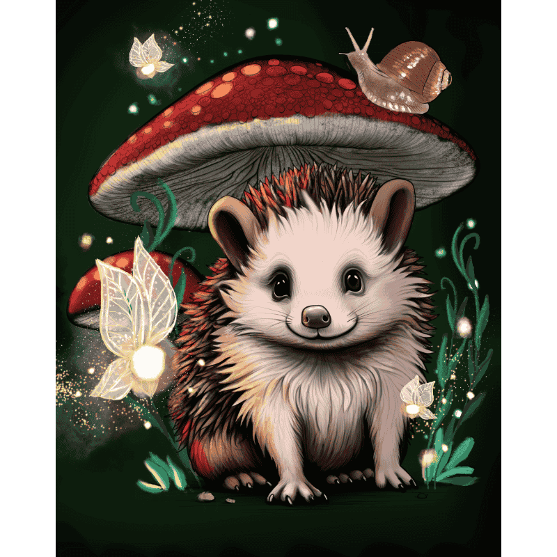 Egel met paddenstoelen   By Tiny Tami