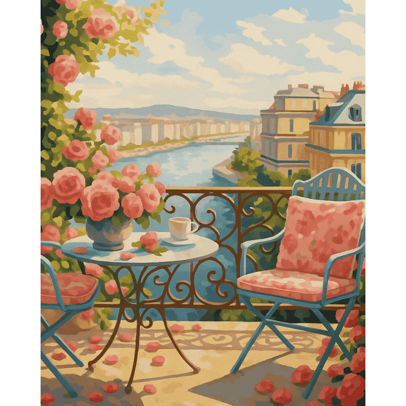 Schilder Op Nummers - Terras uitzicht