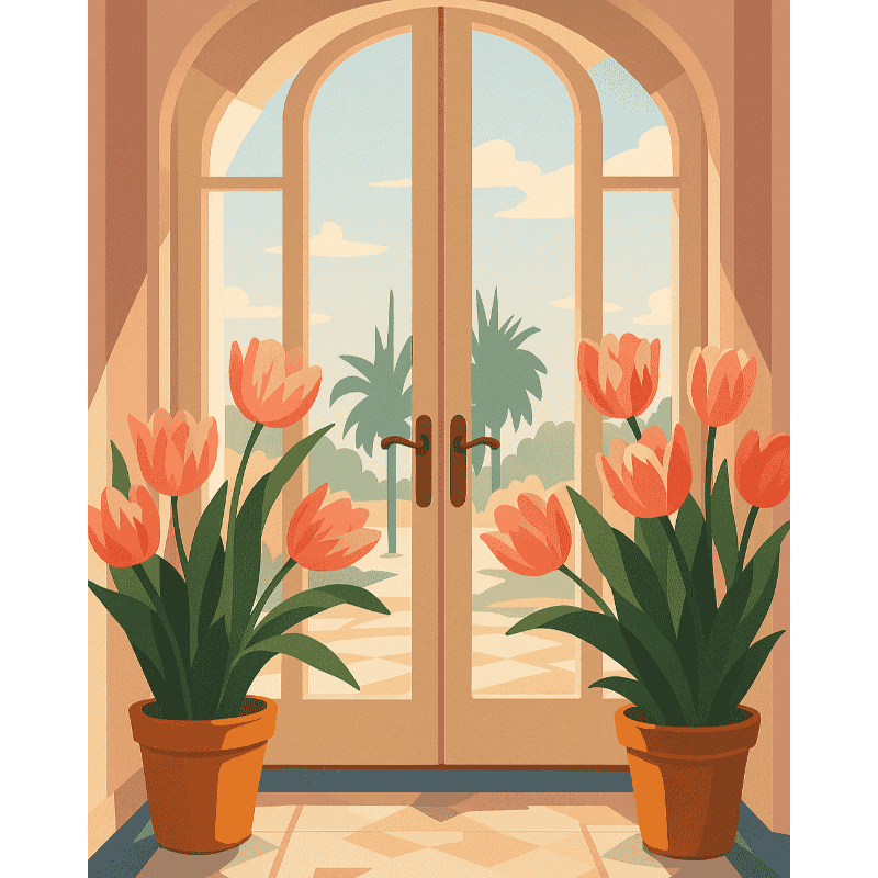 Tulpen voor de deur