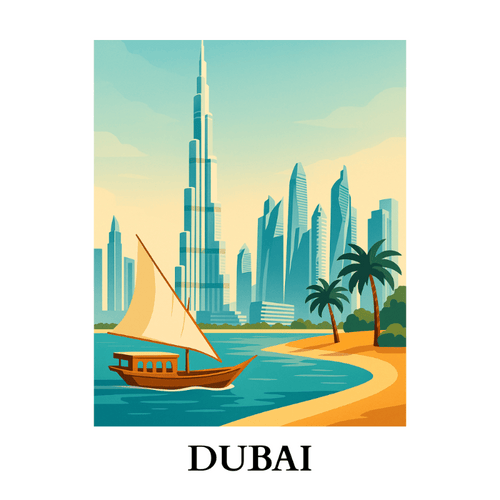 Schilder Op Nummers - Reisposter - Dubai