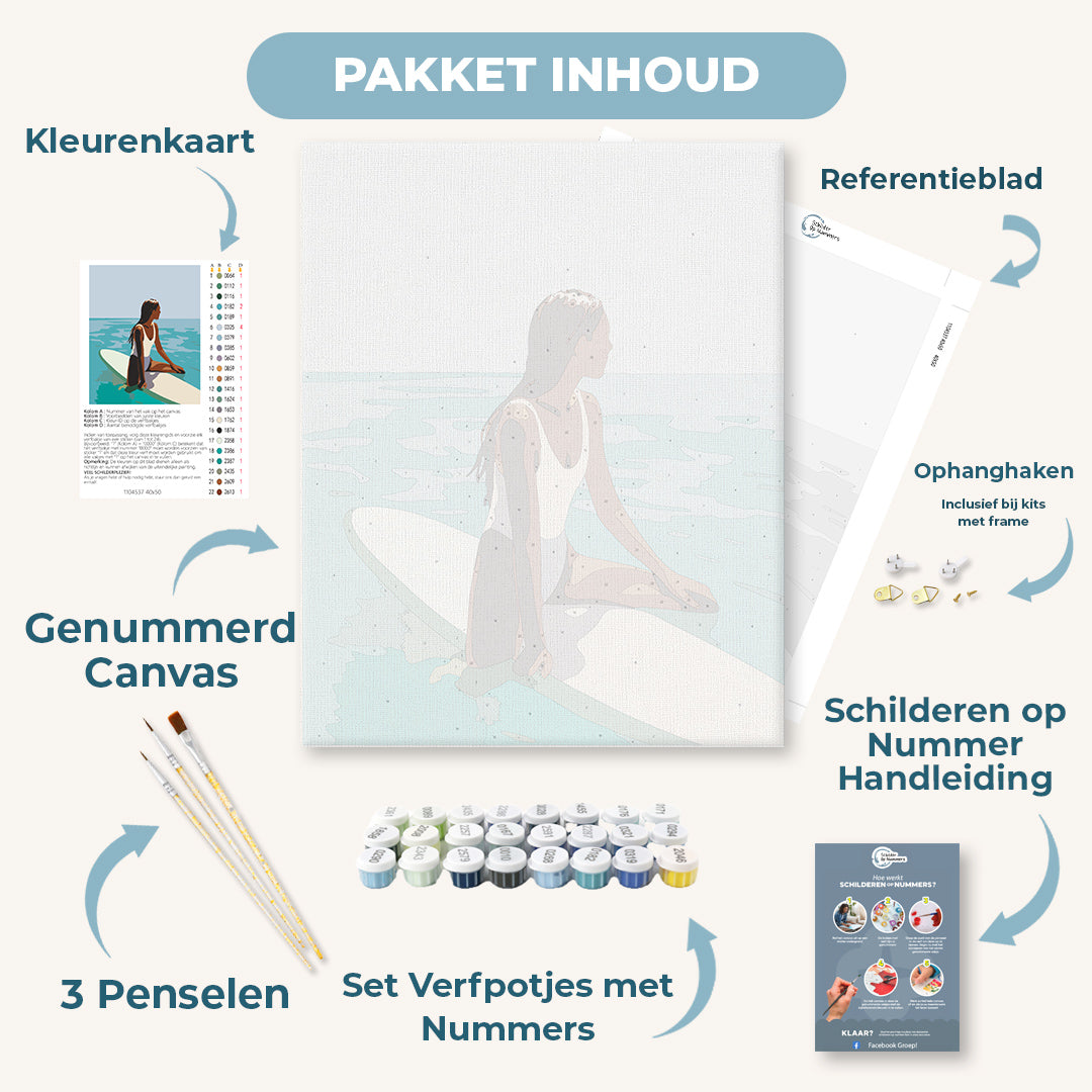Dame op surfplank
