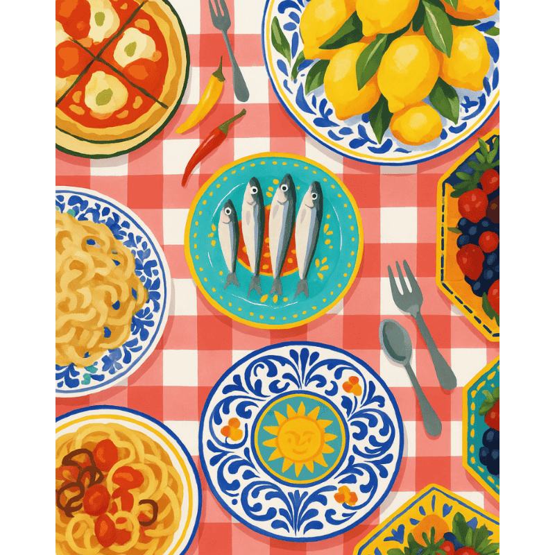 Schilder Op Nummers - Mediterraans diner