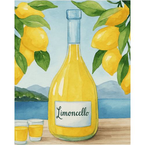 Schilder Op Nummers - Limoncello fles
